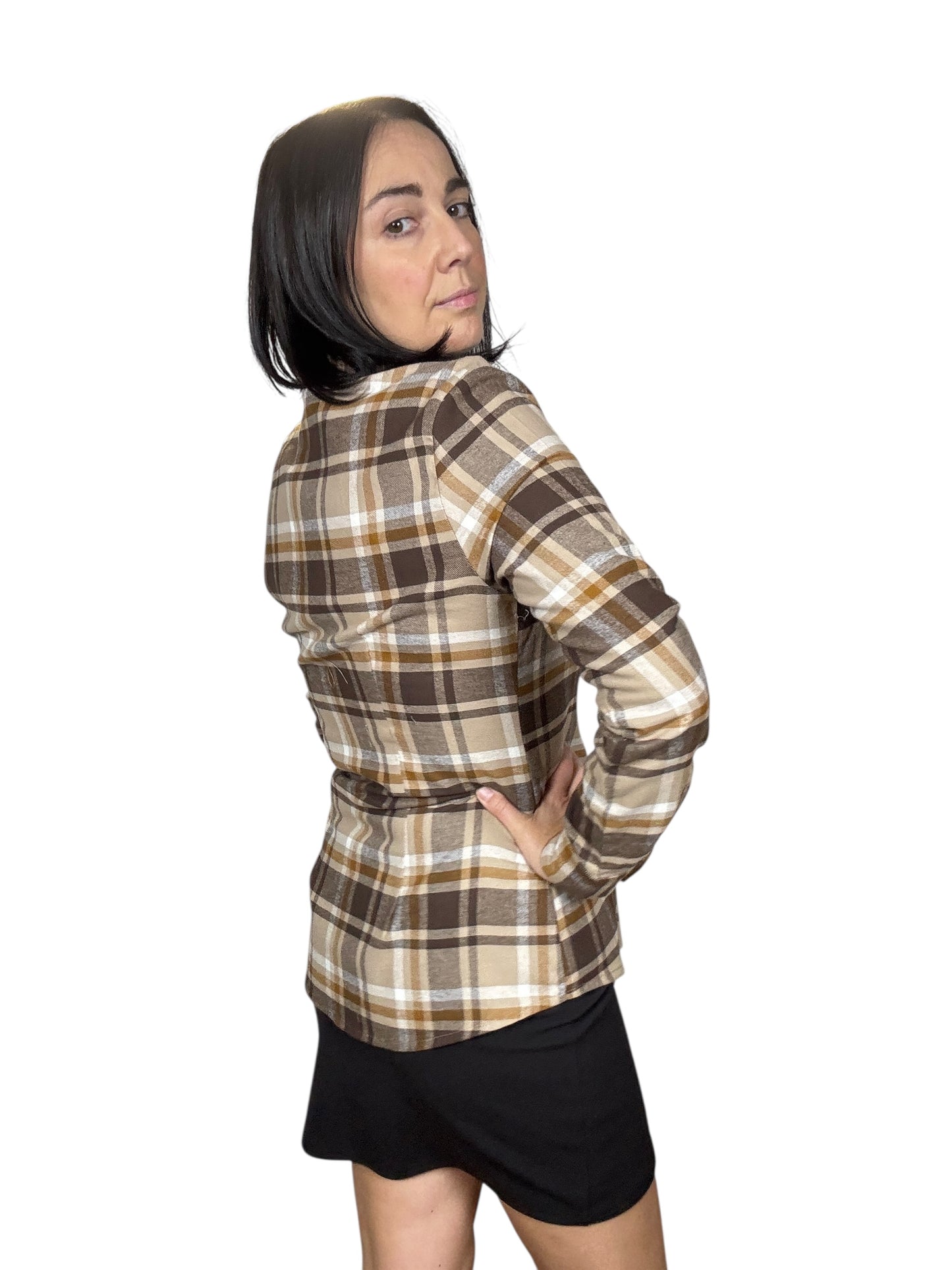 CAMICIA CHECK IN FLANELLA CON STRASS SUSY MIX