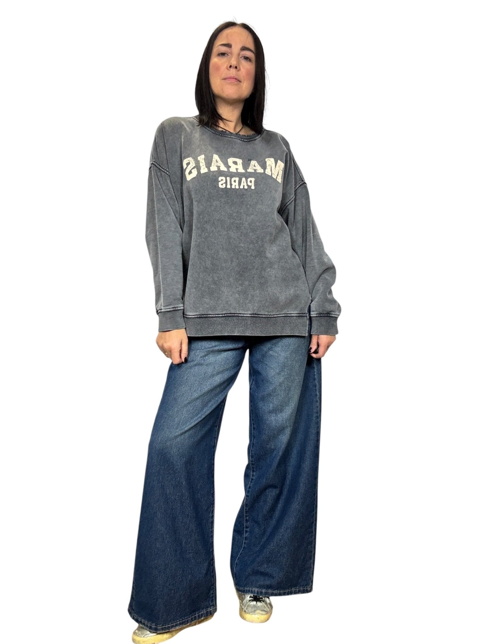 FELPA SCRITTA DIXIE - XE BLU ABBIGLIAMENTO