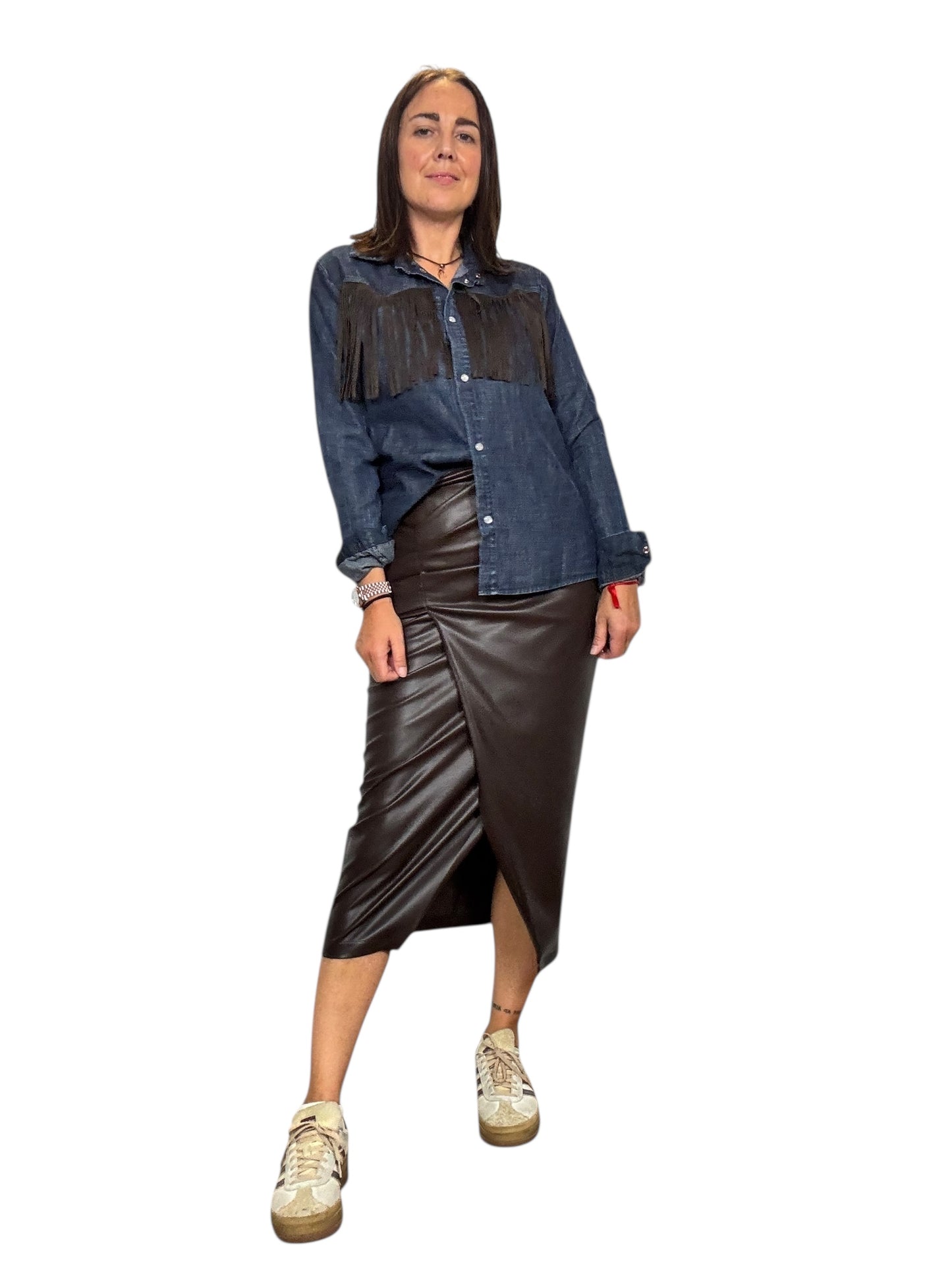 CAMICIA IN JEANS CON FRANGE SUSY MIX