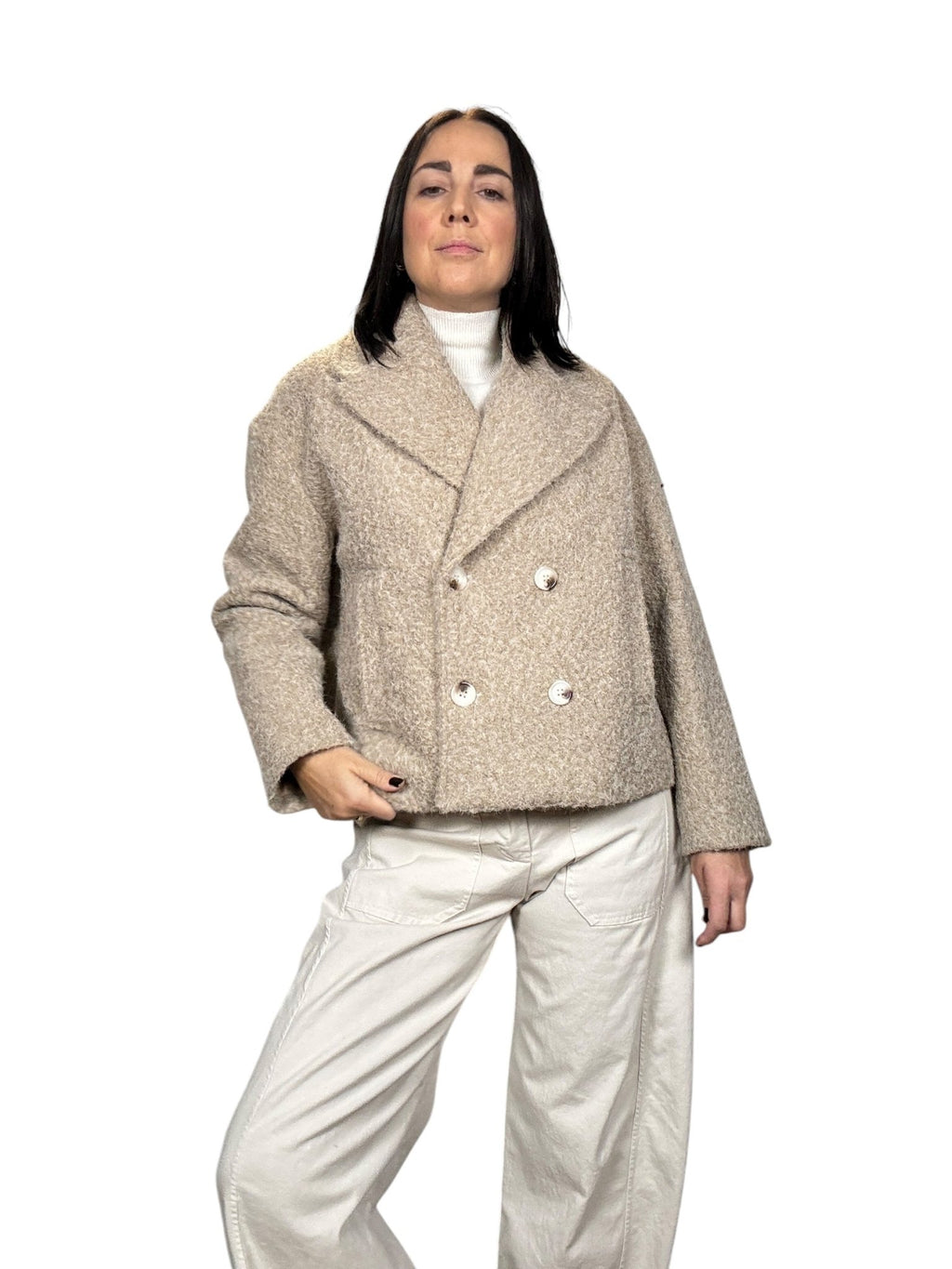 CAPPOTTINO IN LANA COTTA SUSY MIX - XE BLU ABBIGLIAMENTO