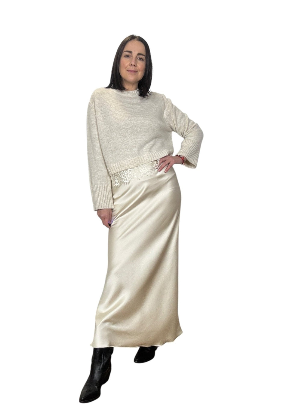 GONNA IN RASO DIXIE - XE BLU ABBIGLIAMENTO