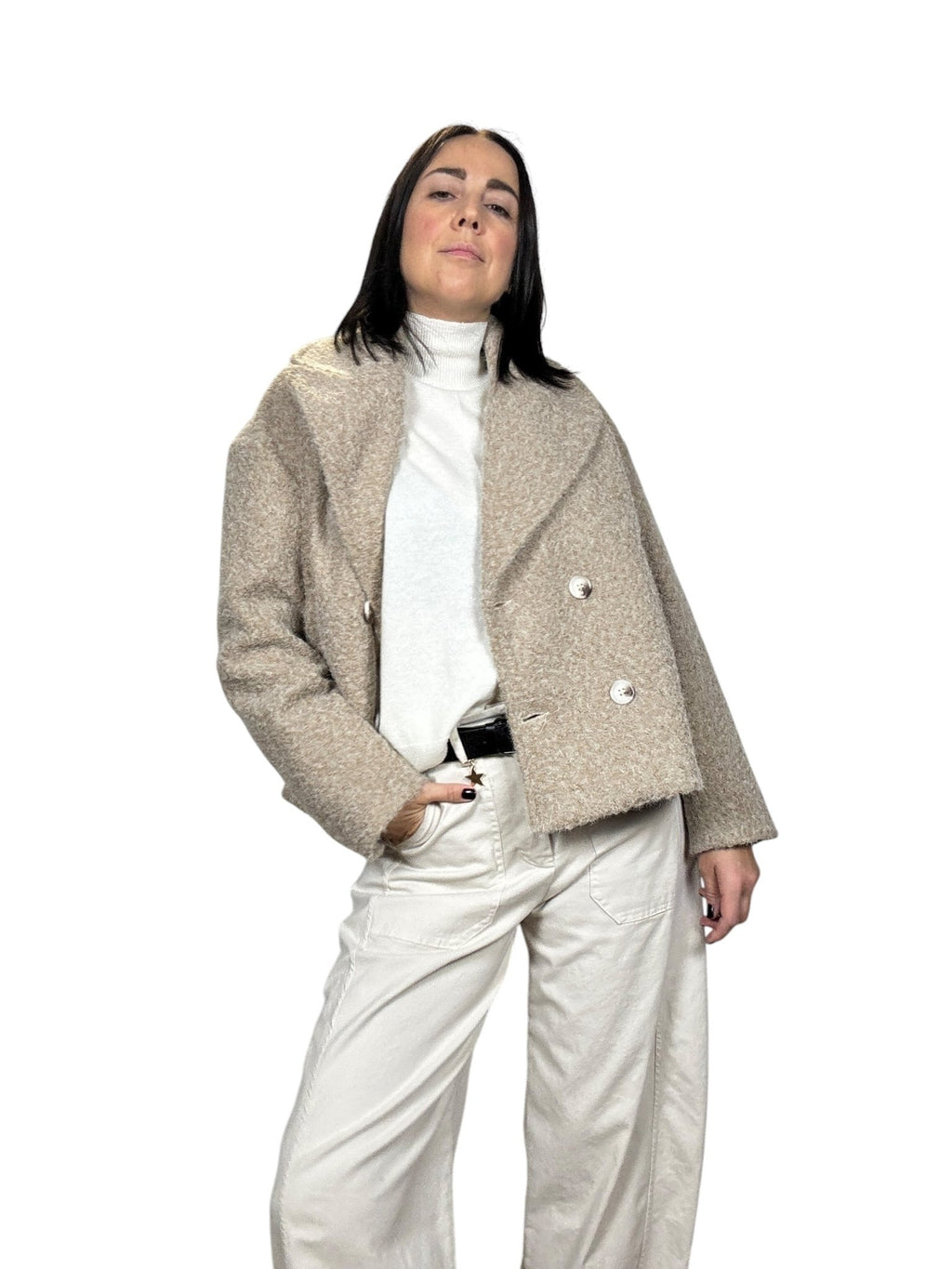 CAPPOTTINO IN LANA COTTA SUSY MIX - XE BLU ABBIGLIAMENTO