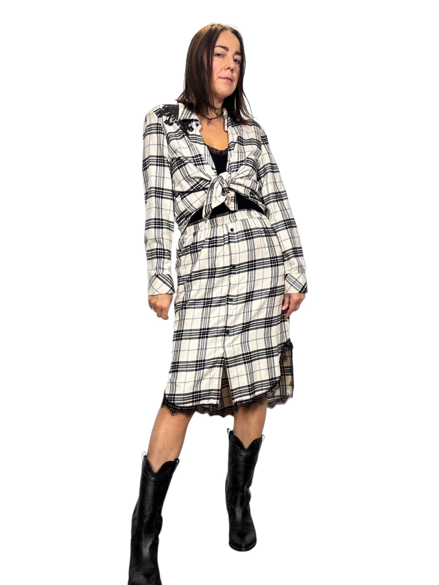 CAMICIA CHECK BIANCO-NERO DIXIE