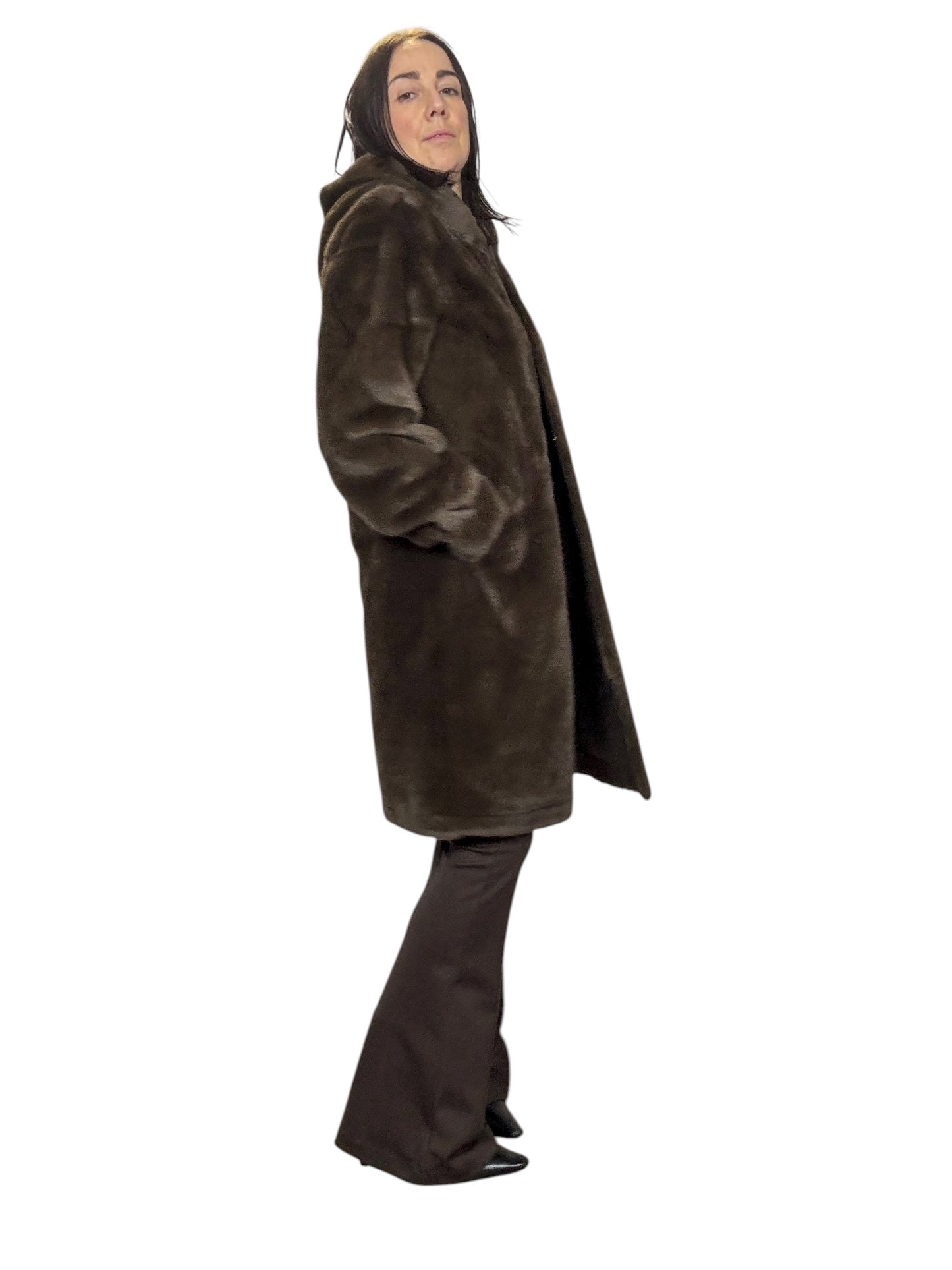 PELLICCIA LUNGA CON CAPPUCCIO SUSY MIX