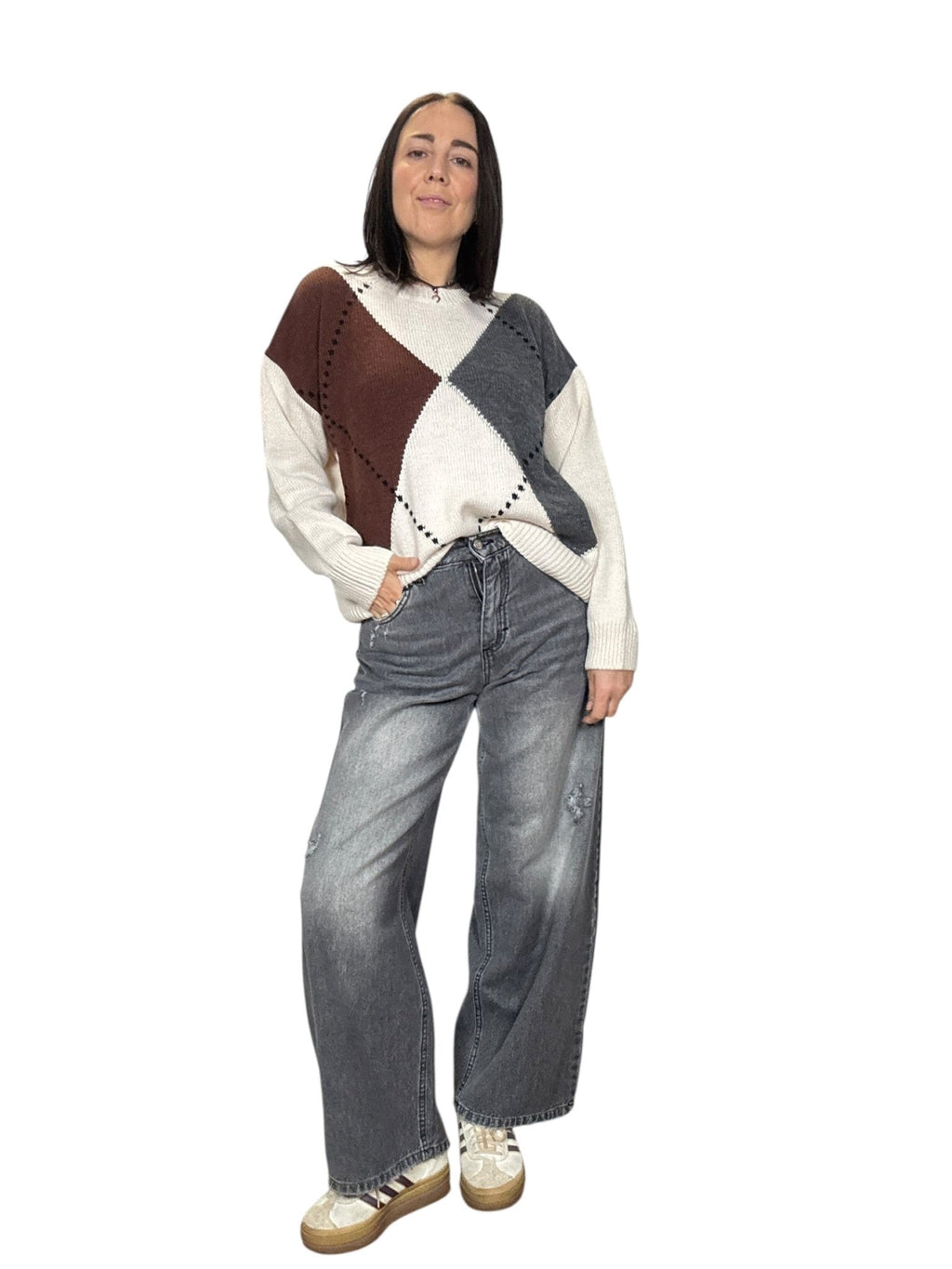 MAGLIA A ROMBI MOTEL - XE BLU ABBIGLIAMENTO