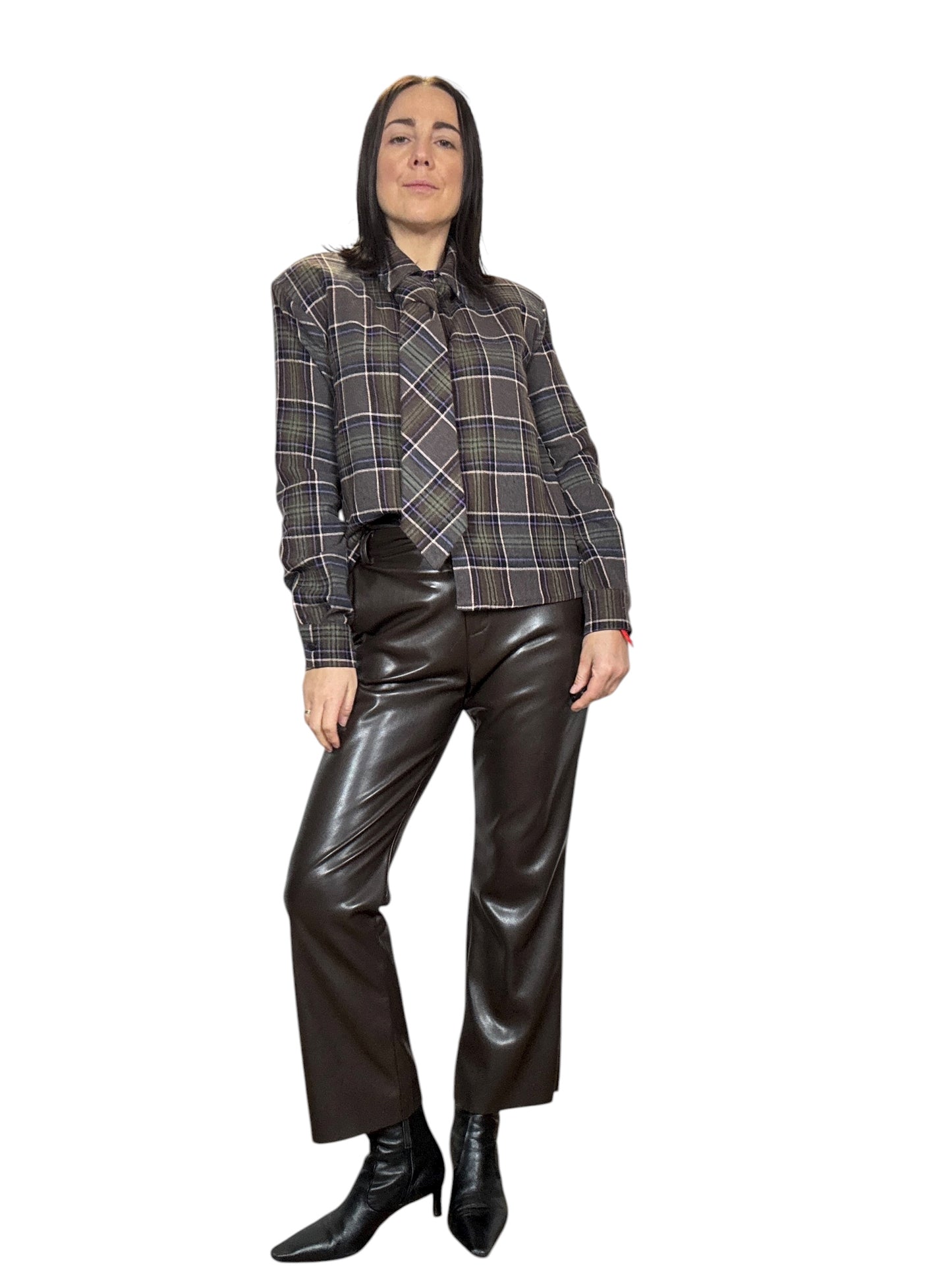 CAMICIA CON CRAVATTA CHECK TENSIONE IN