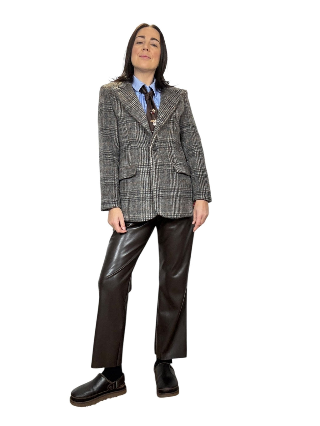 PANTALONE IN ECOPELLE A TROMBETTA TENSIONE IN - XE BLU ABBIGLIAMENTO