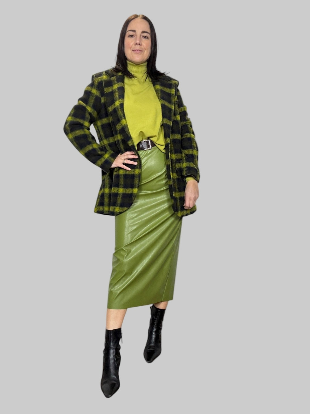 GONNA IN ECOPELLE LIME HAVEONE - XE BLU ABBIGLIAMENTO