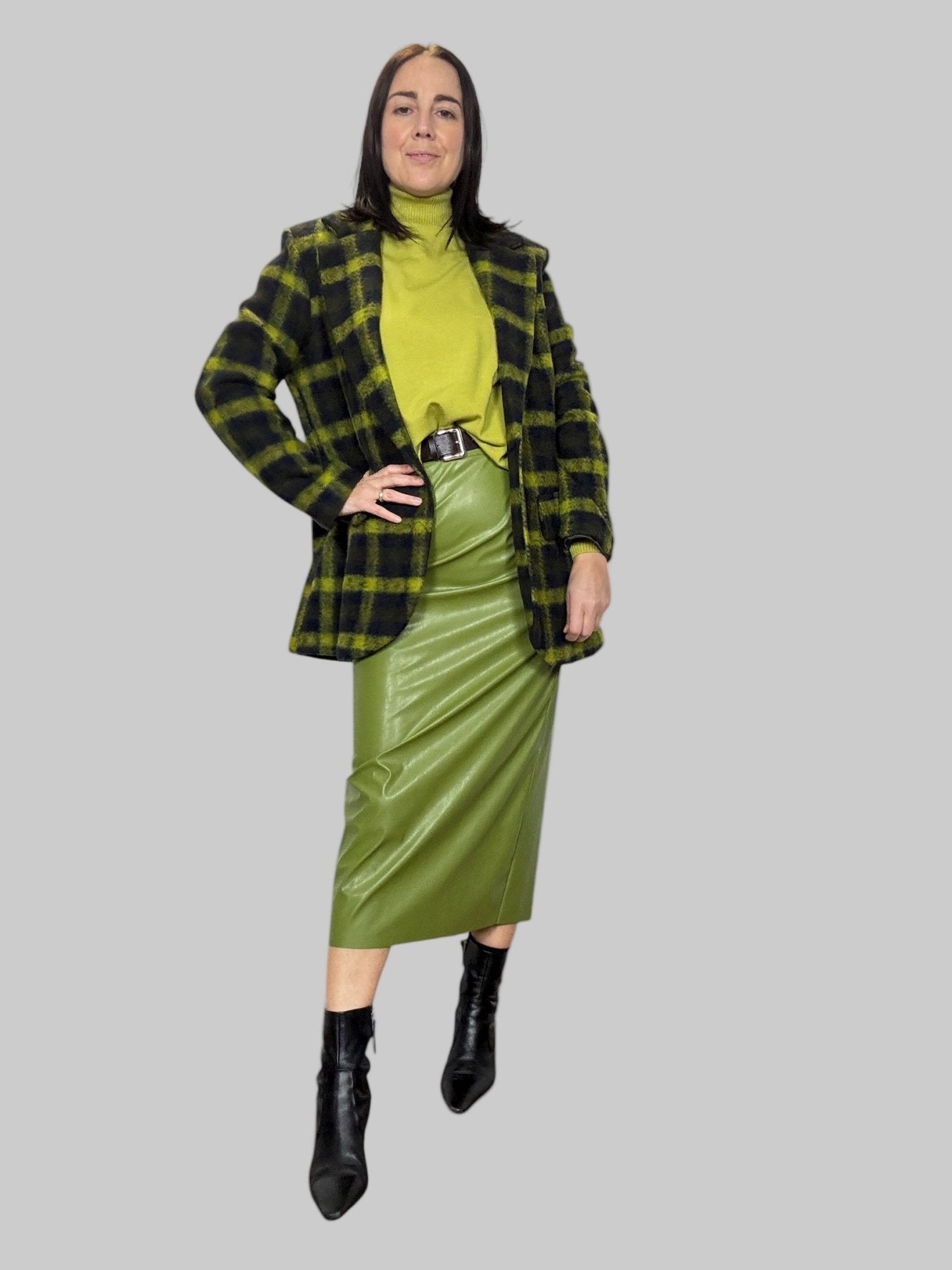 GONNA IN ECOPELLE LIME HAVEONE - XE BLU ABBIGLIAMENTO