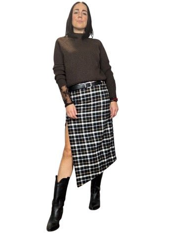 GONNA CHECK SPACCO LATERALE DIXIE - XE BLU ABBIGLIAMENTO