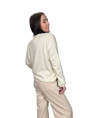 MAGLIA IN PURA LANA SCOLLO A V SUSY MIX - XE BLU ABBIGLIAMENTO