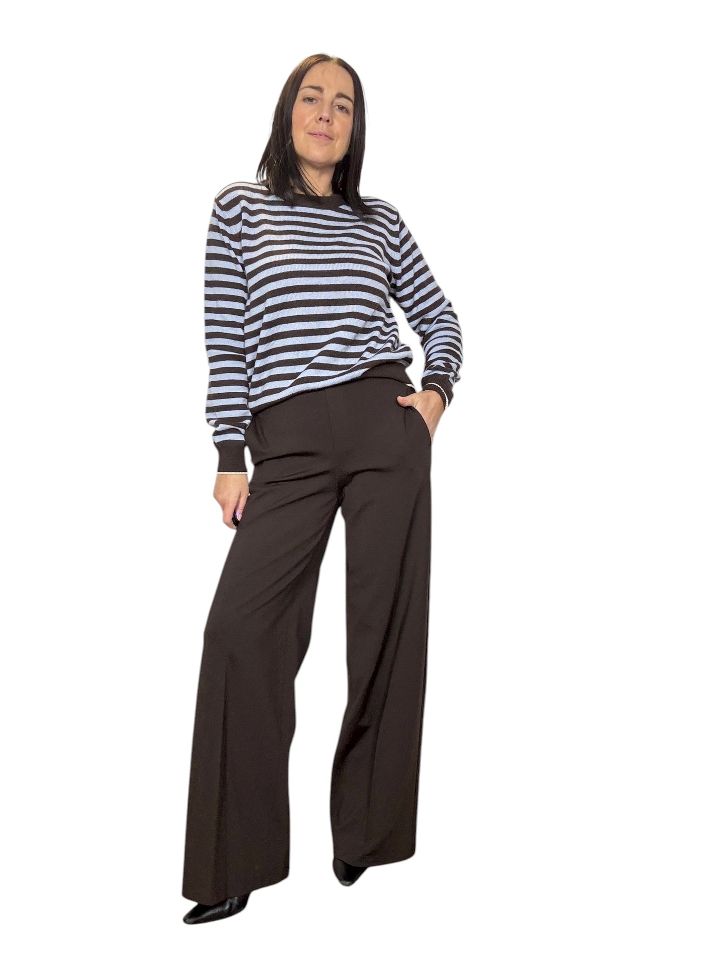 PANTALONE IN PUNTO MILANO GAMBA DRITTA TENSIONE IN