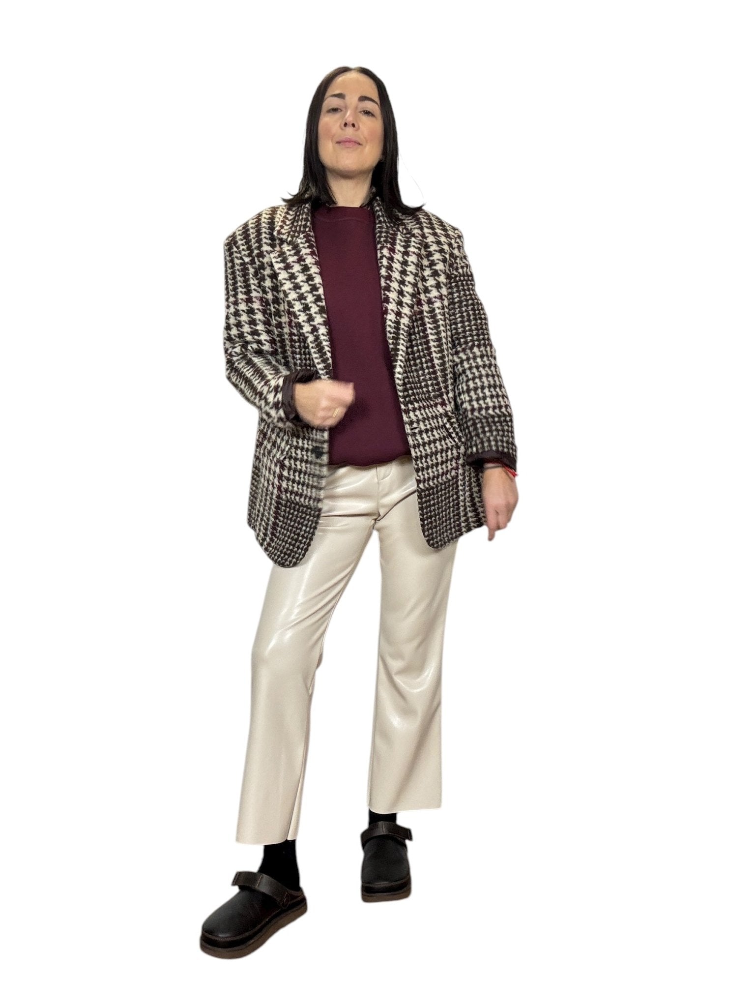 PANTALONE IN ECOPELLE A TROMBETTA TENSIONE IN - XE BLU ABBIGLIAMENTO