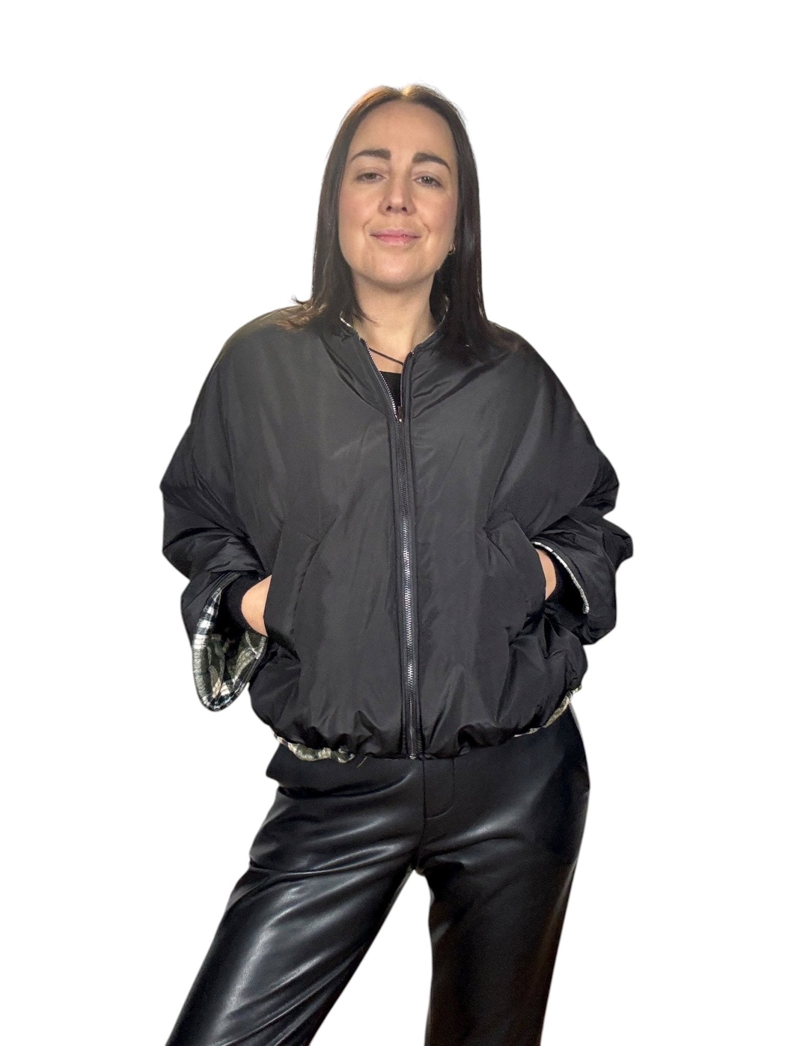 PIUMINO CHECK REVERSIBILE SUSY MIX - XE BLU ABBIGLIAMENTO