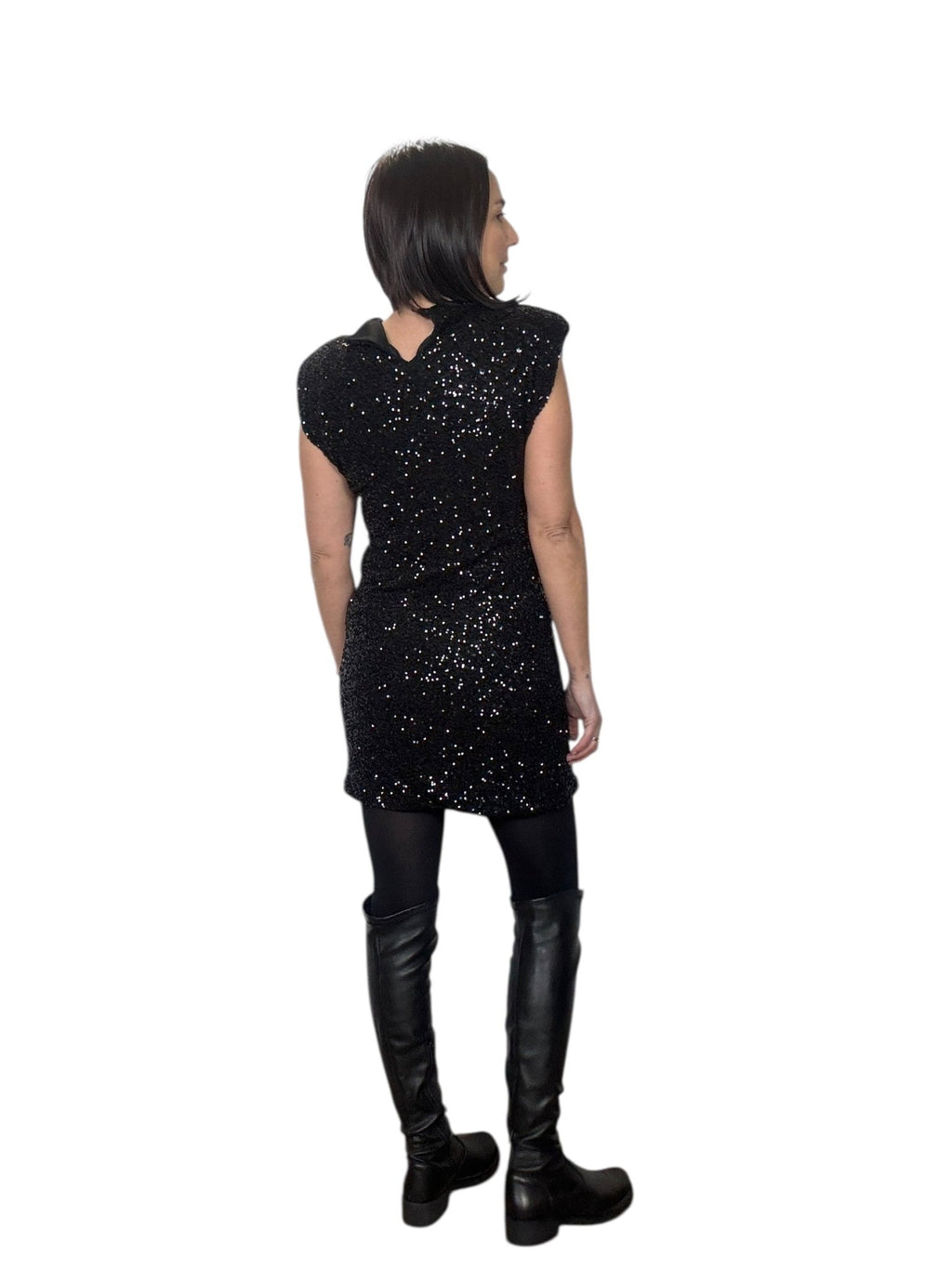 ABITO CON PAILLETTES SUSY MIX - XE BLU ABBIGLIAMENTO