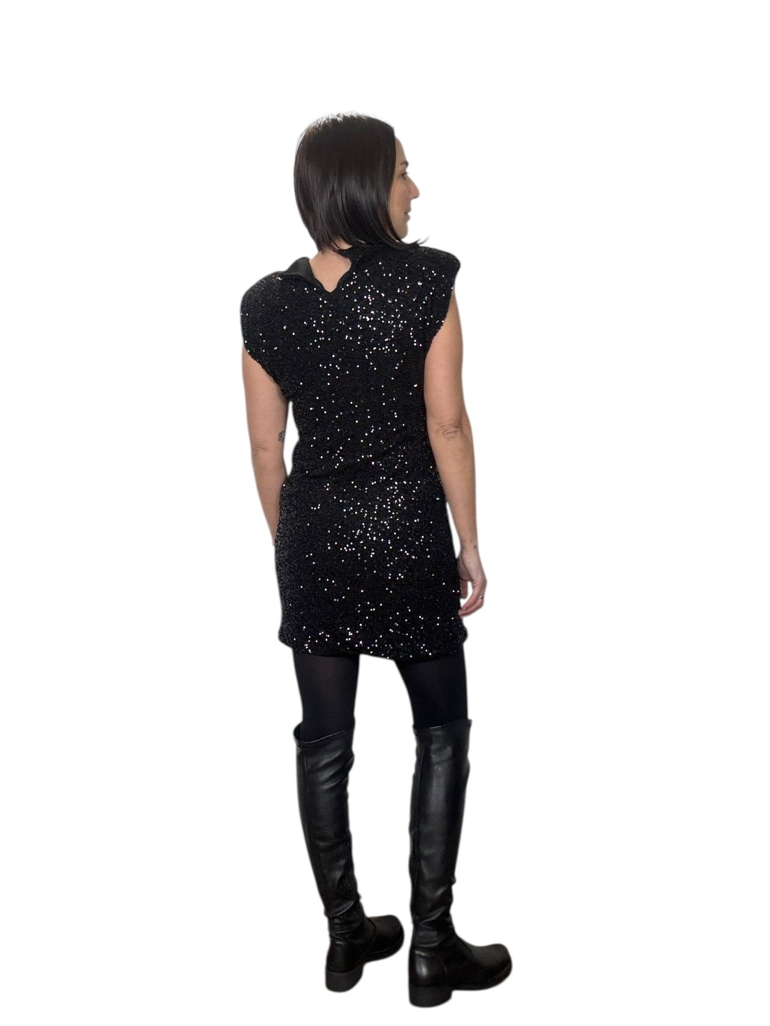 ABITO CON PAILLETTES SUSY MIX - XE BLU ABBIGLIAMENTO