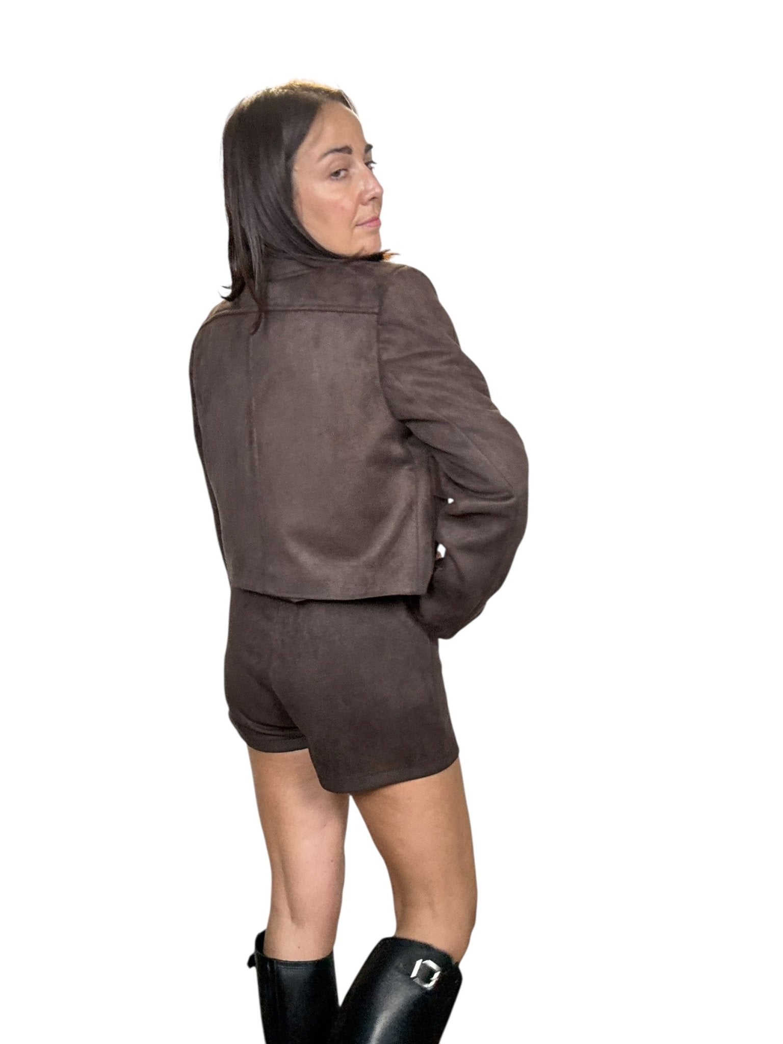 GIACCA CROPPED IN ECODAINETTO SUSY MIX - XE BLU ABBIGLIAMENTO