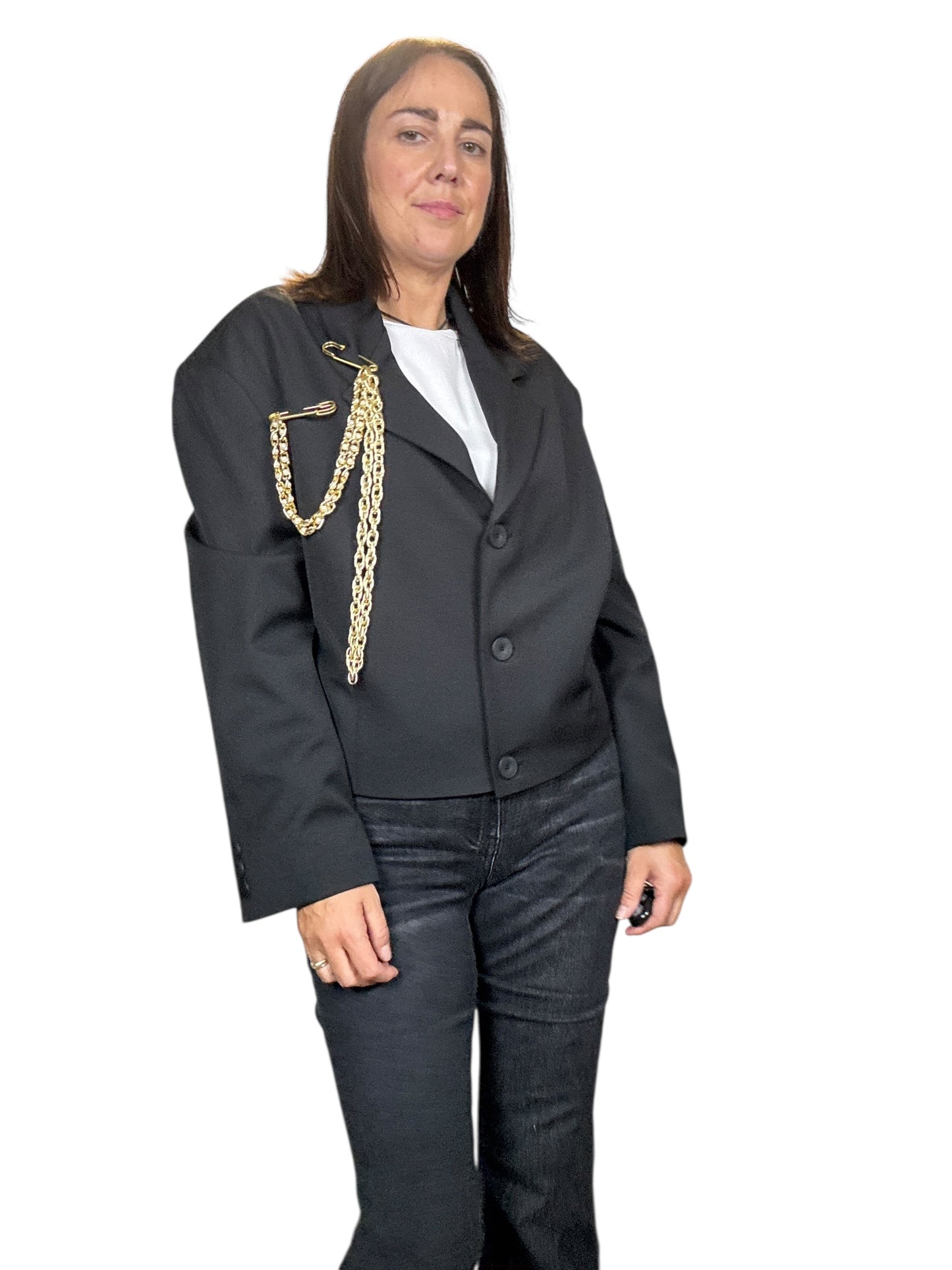 GIACCA CROPPED CATENE SUSY MIX