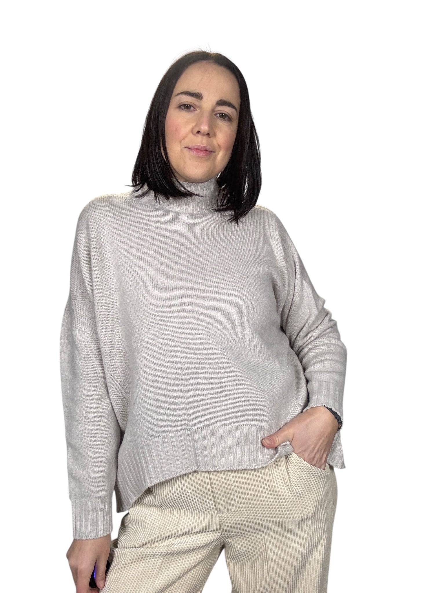 MAGLIA COLLO LUPETTO IN PURA LANA SUSY MIX - XE BLU ABBIGLIAMENTO