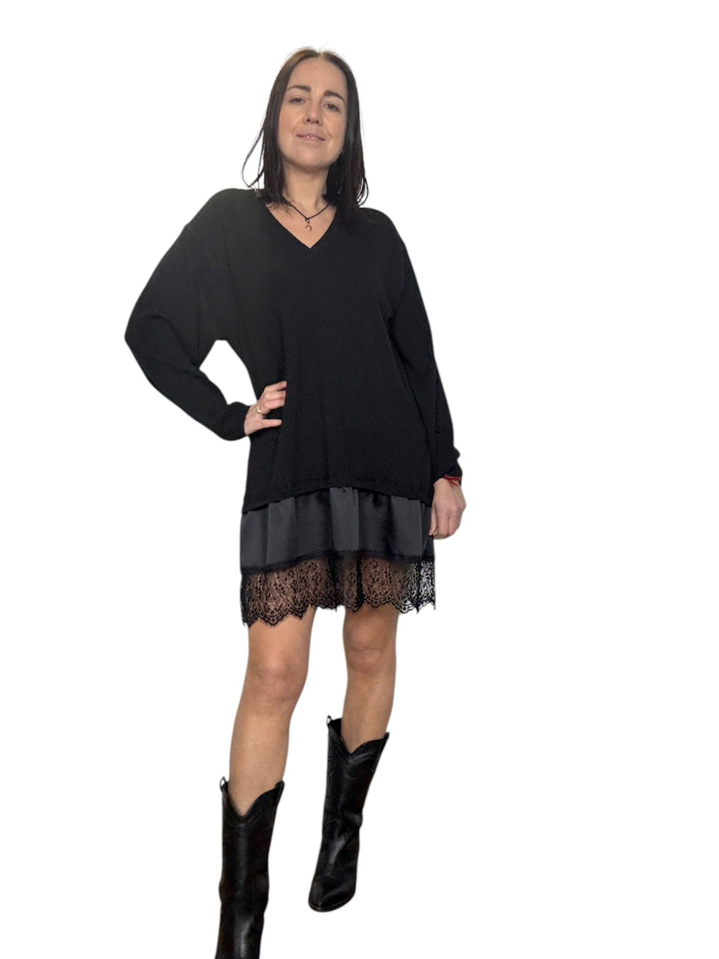 ABITO INSERTO IN PIZZO VICOLO - XE BLU ABBIGLIAMENTO