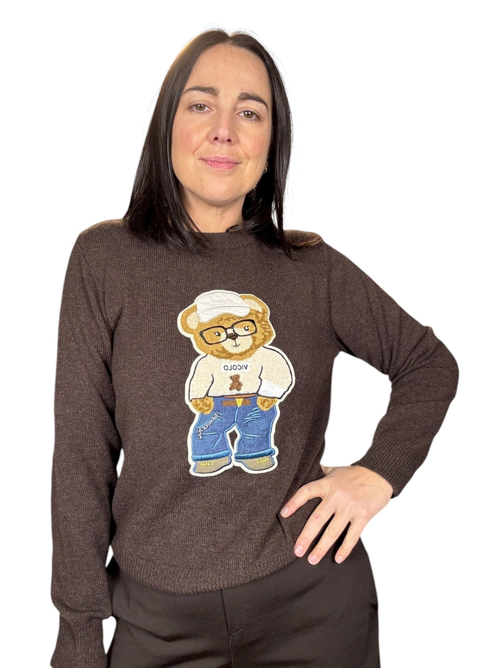 MAGLIA ORSETTO CON OCCHIALI VICOLO - XE BLU ABBIGLIAMENTO