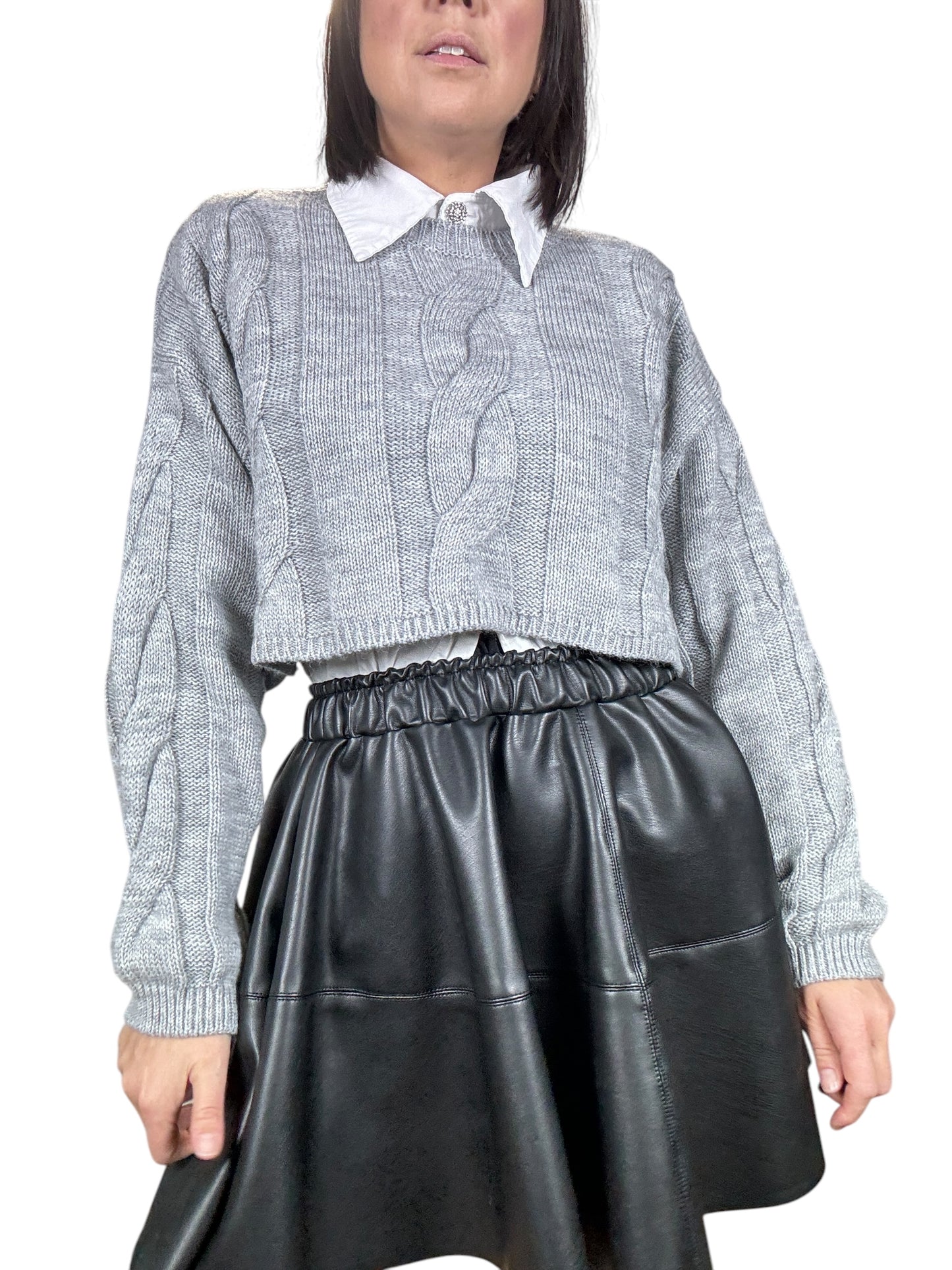 MAGLIA CROPPED A TRECCE VICOLO