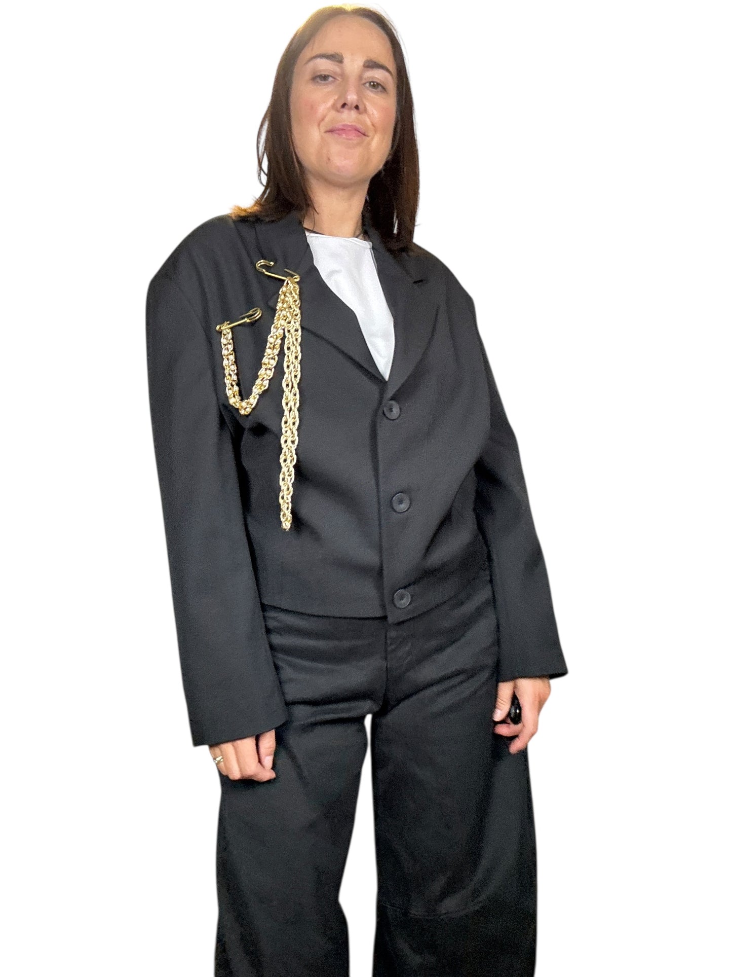 GIACCA CROPPED CATENE SUSY MIX