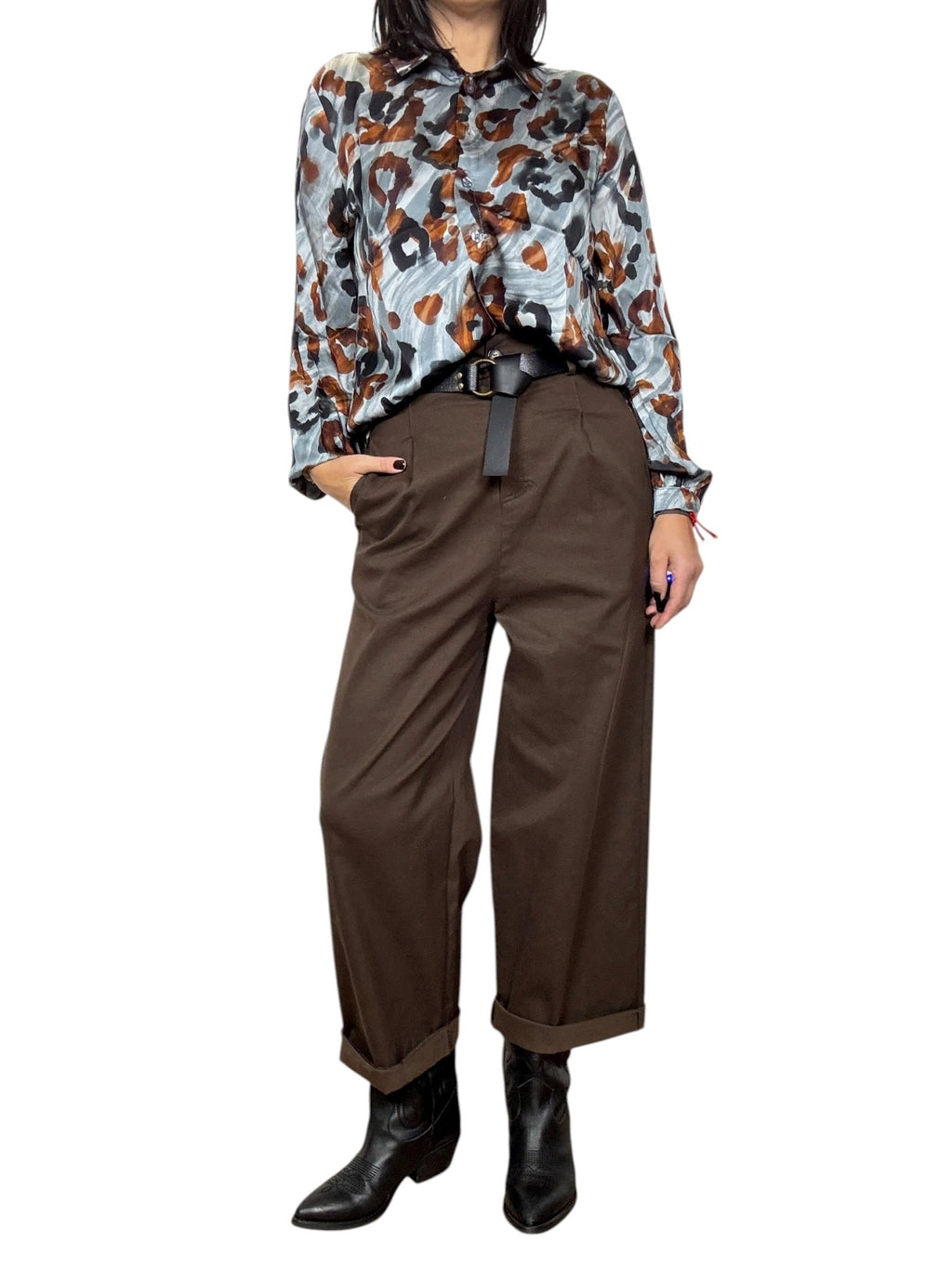 PANTALONE CON CINTURA SUSY MIX - XE BLU ABBIGLIAMENTO