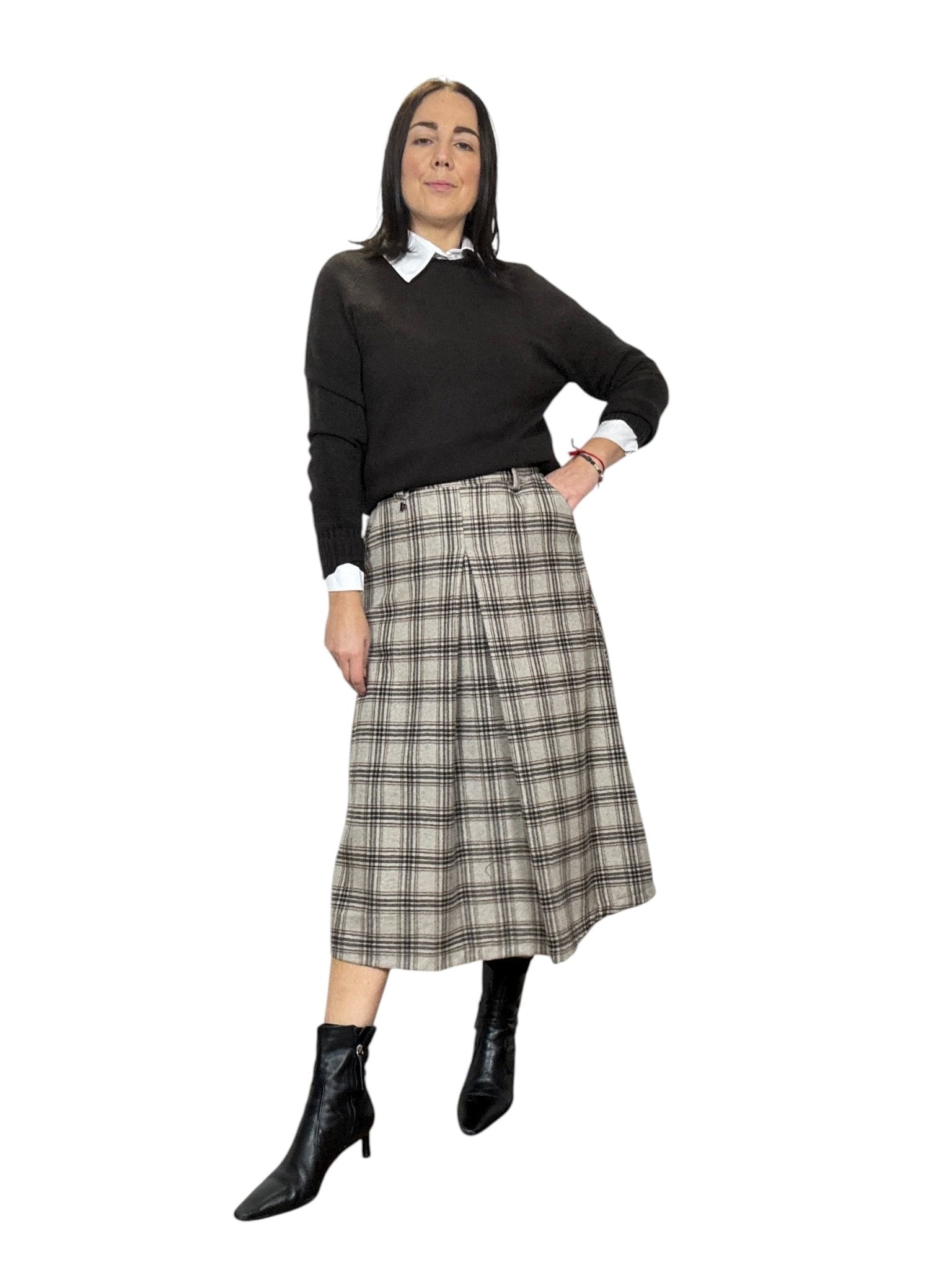 GONNA CHECK CON SOFFIETTO DIXIE - XE BLU ABBIGLIAMENTO