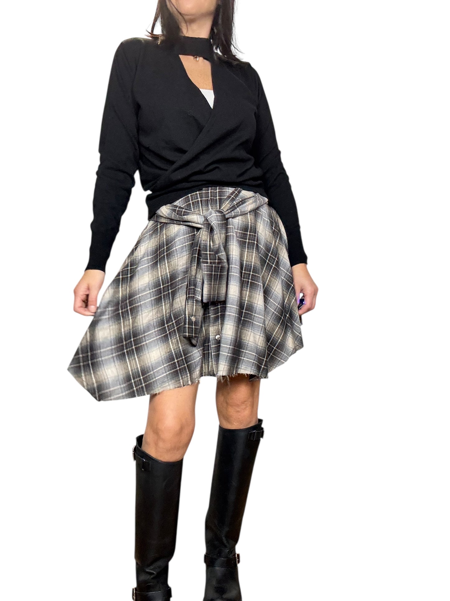 GONNA CORTA CON MANICHE DI CAMICIA DIXIE