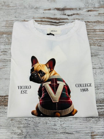 T-SHIRT BULLDOG CON FELPA VICOLO