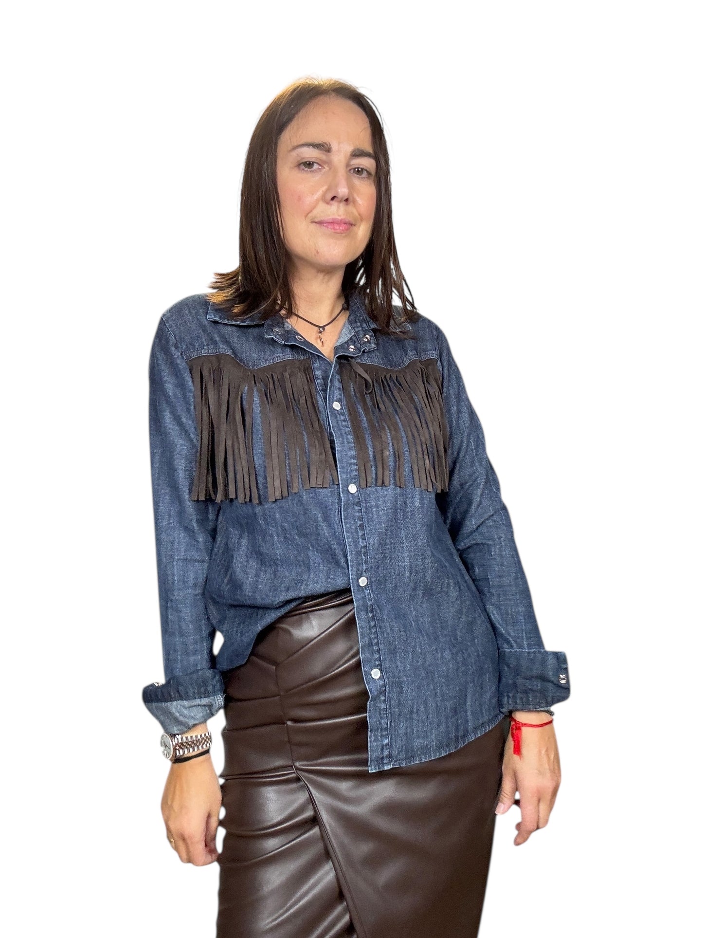 CAMICIA IN JEANS CON FRANGE SUSY MIX