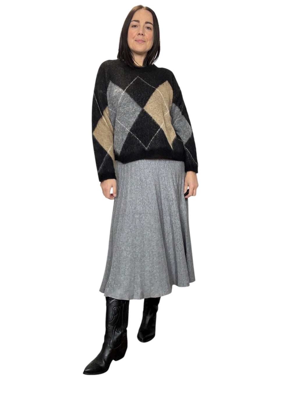 MAGLIA CON ROMBI GRANDI SUSY MIX - XE BLU ABBIGLIAMENTO