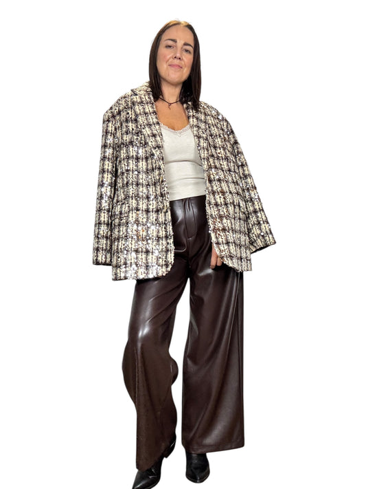 GIACCA CHECK CON PAILLETTES SUSY MIX