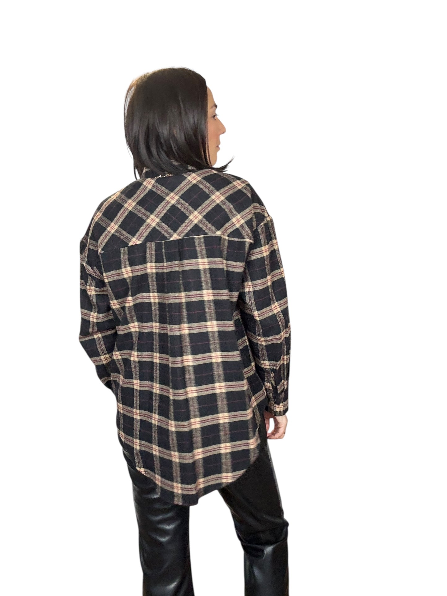 CAMICIA CHECK CON COLLANA TENSIONE IN