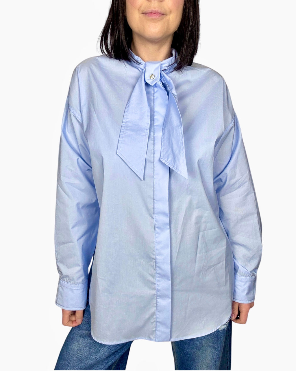 CAMICIA FIOCCO TENSIONE IN - XE BLU ABBIGLIAMENTO