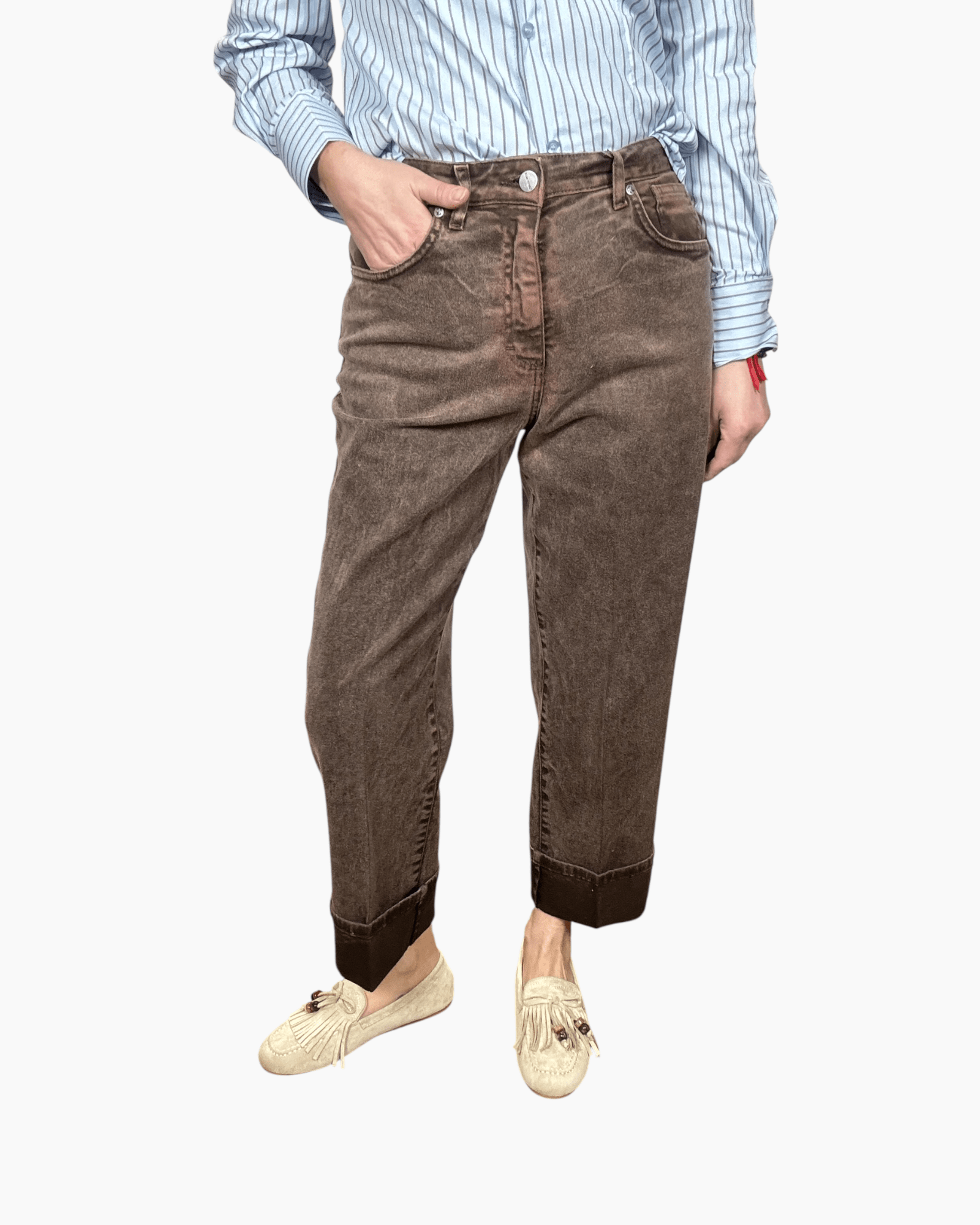 PANTALONE CON RISVOLTO SUSY MIX - XE BLU ABBIGLIAMENTO