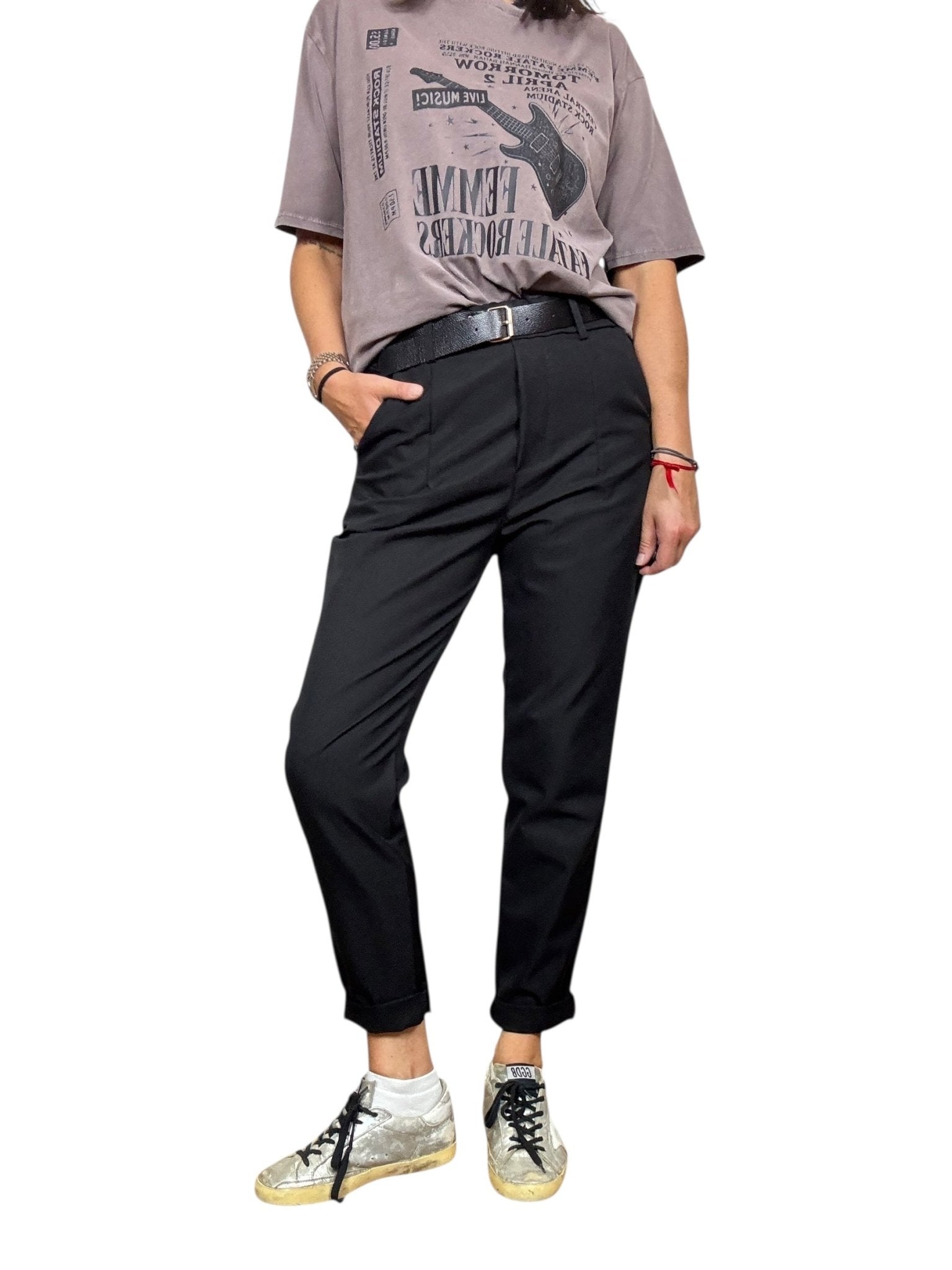 PANTALONE CON ELASTICO IN VITA SUSY MIX - XE BLU ABBIGLIAMENTO