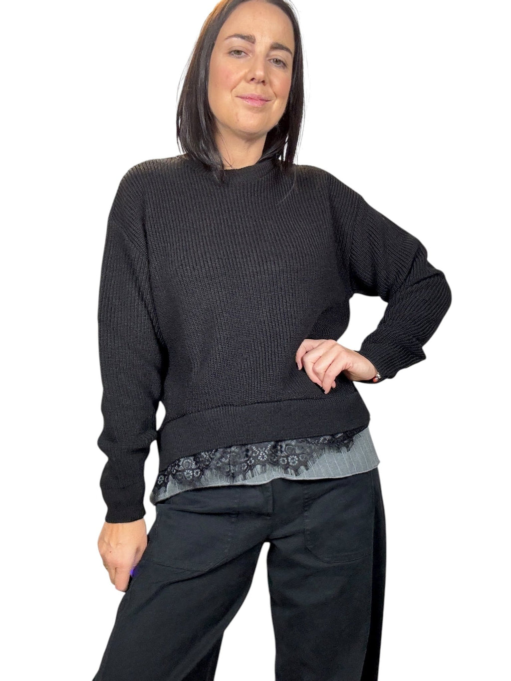 MAGLIA CON INSERTO CAMICIA VICOLO - XE BLU ABBIGLIAMENTO