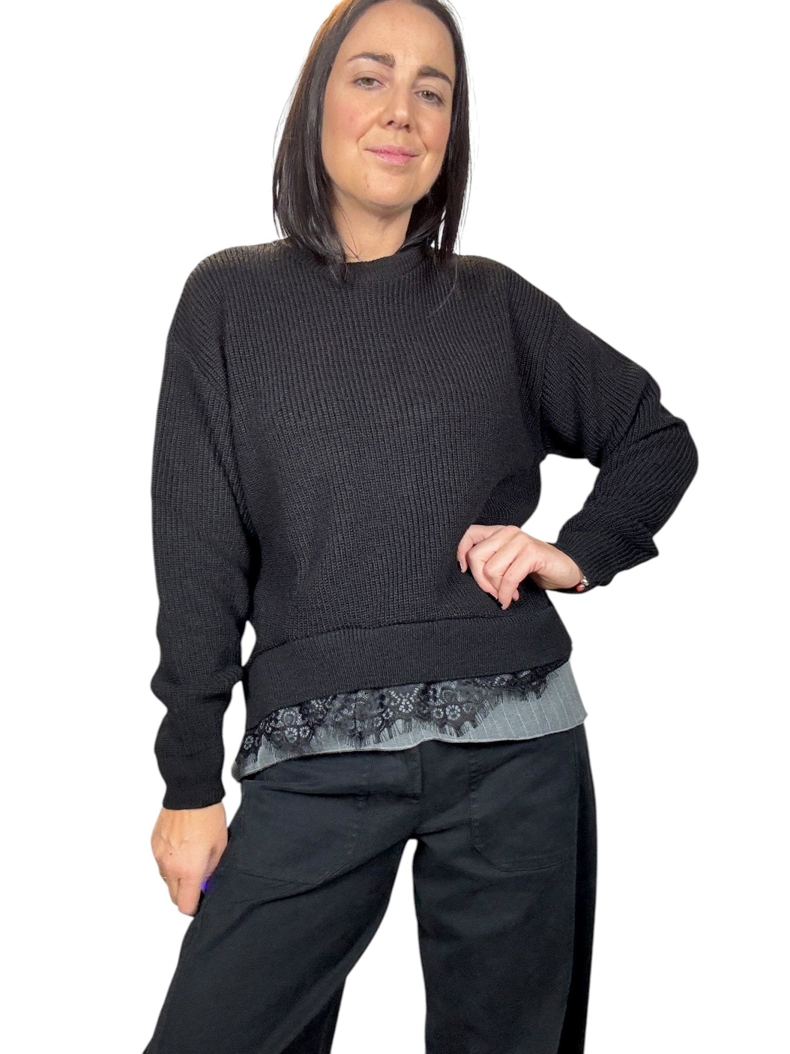 MAGLIA CON INSERTO CAMICIA VICOLO - XE BLU ABBIGLIAMENTO