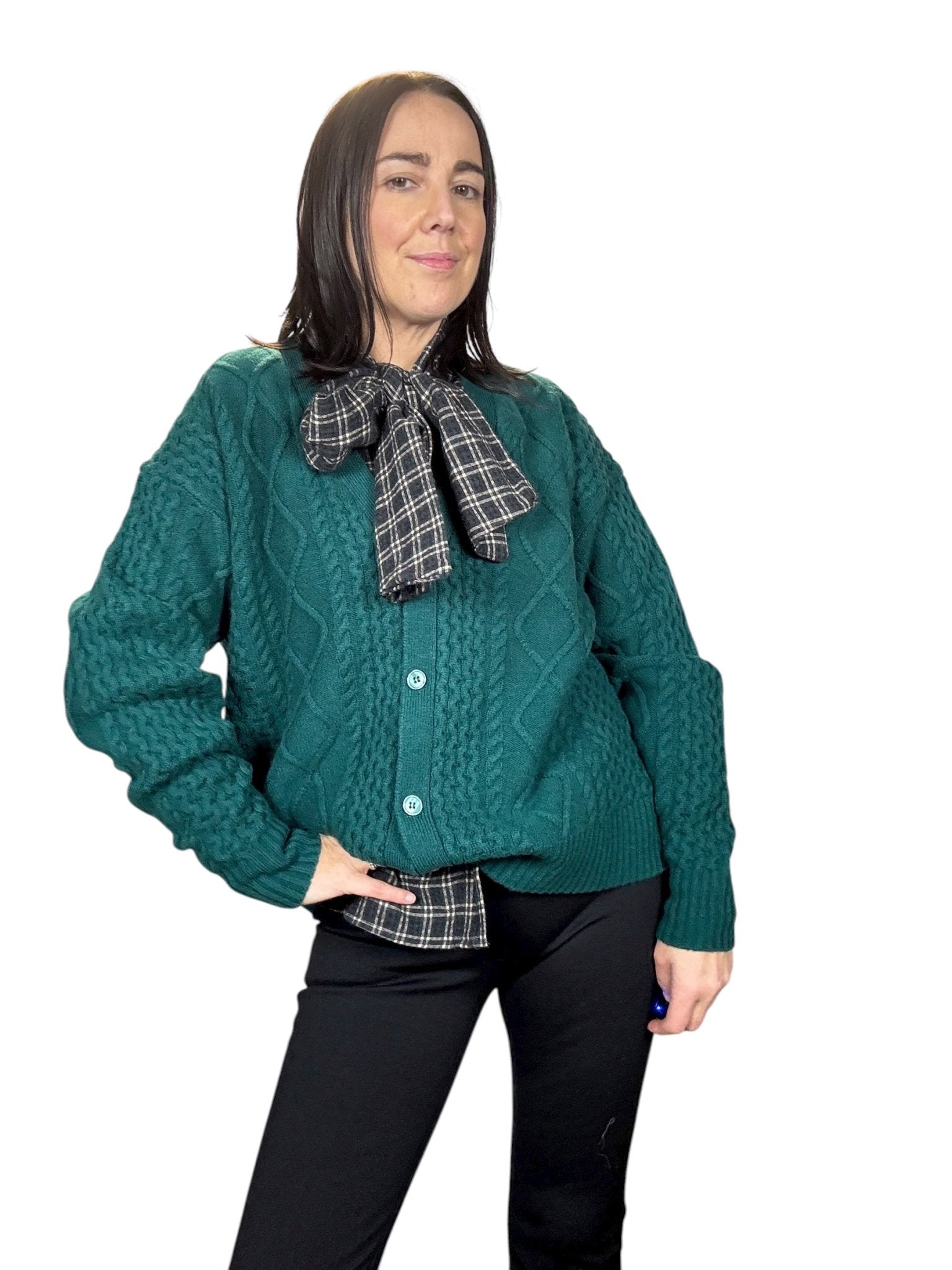 CARDIGAN LAVORATO IN PURA LANA VICOLO - XE BLU ABBIGLIAMENTO