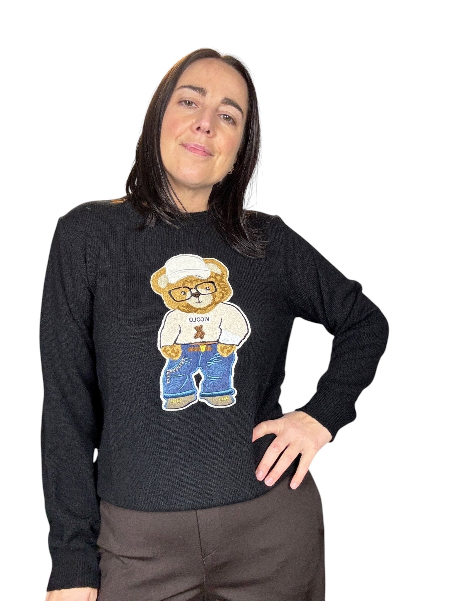 MAGLIA ORSETTO CON OCCHIALI VICOLO - XE BLU ABBIGLIAMENTO