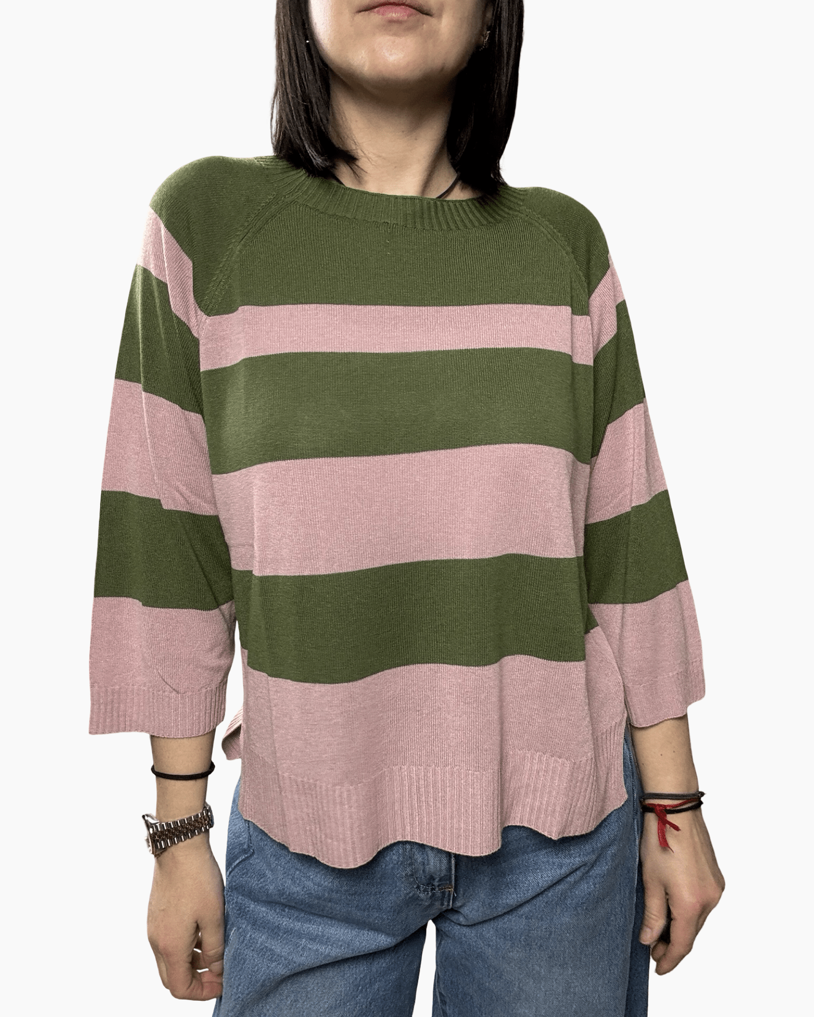 MAGLIA FLUIDA A RIGHE SUSY MIX - XE BLU ABBIGLIAMENTO