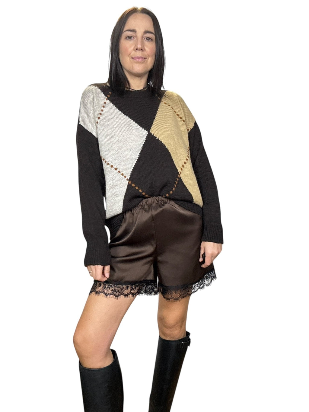 MAGLIA A ROMBI MOTEL - XE BLU ABBIGLIAMENTO