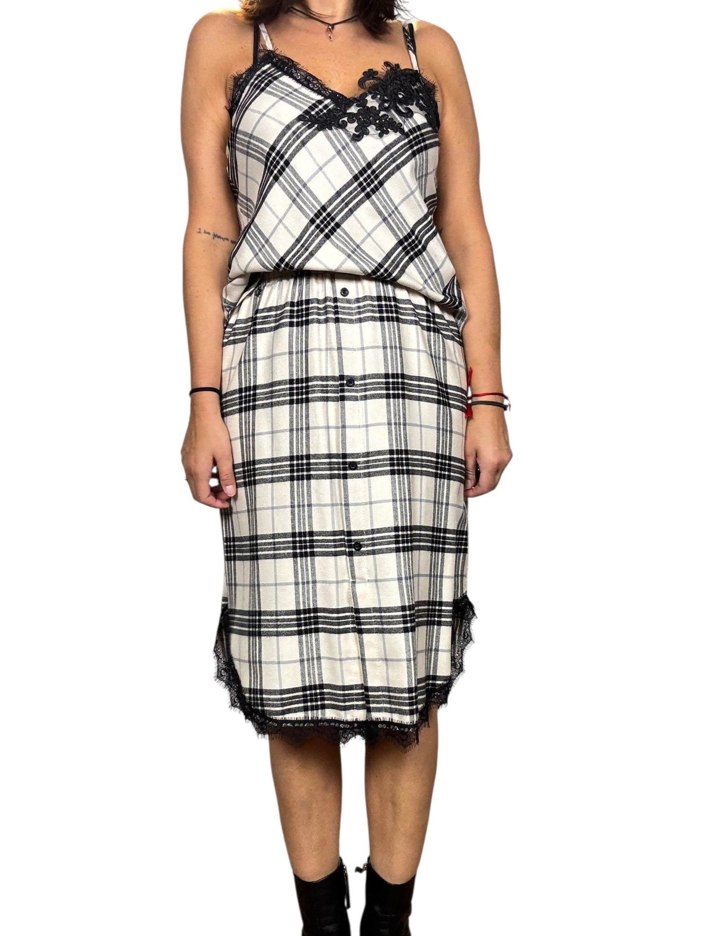 TOP CHECK BIANCO-NERO DIXIE