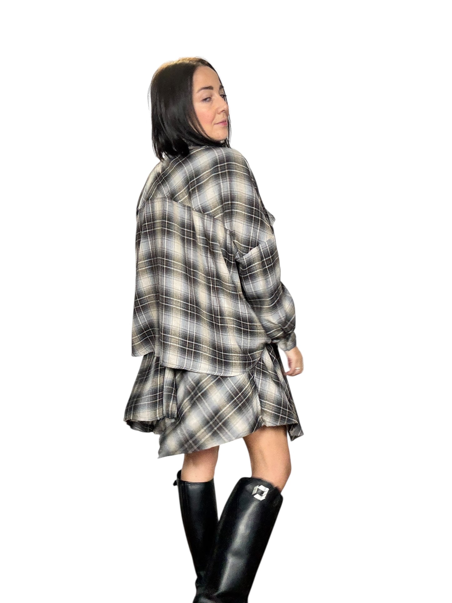 CAMICIA CHECK GRIGIO-MARRONE DIXIE