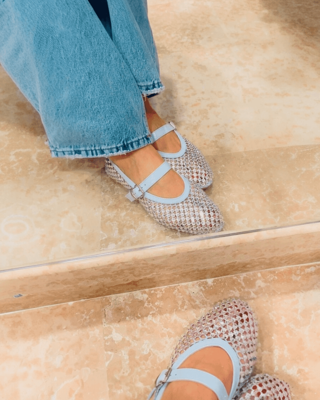 BALLERINA TRAFORATA CON STRASS SUSY MIX - XE BLU ABBIGLIAMENTO