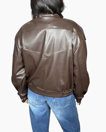 BOMBER IN ECOPELLE VICOLO - XE BLU ABBIGLIAMENTO