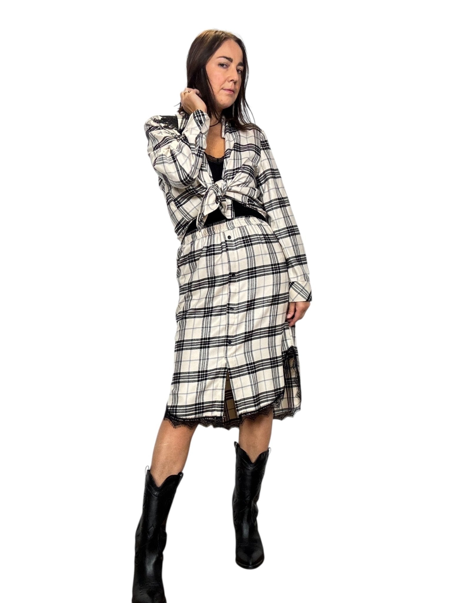 GONNA CHECK BIANCO - NERO DIXIE - XE BLU ABBIGLIAMENTO