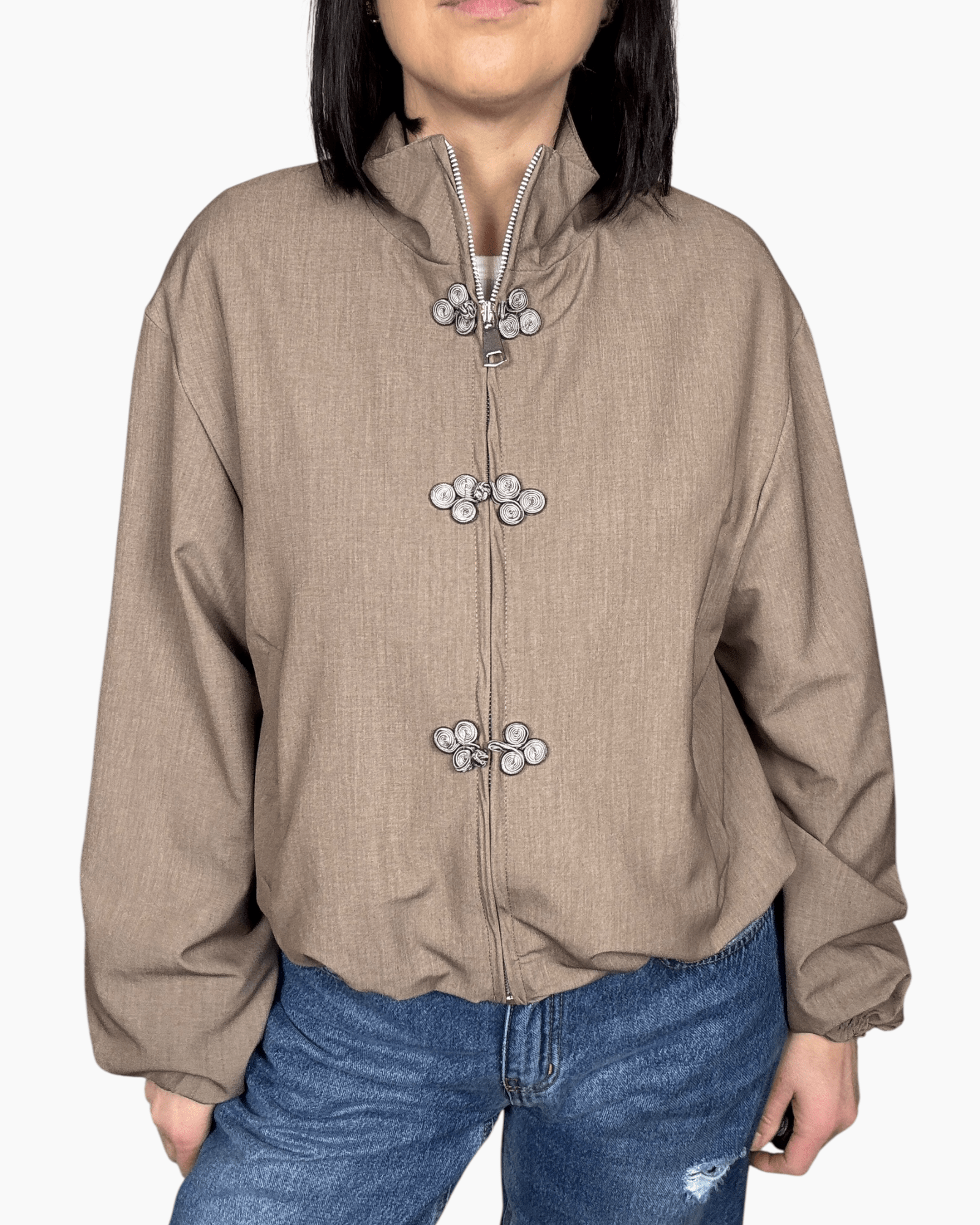 BOMBER CON ALAMARI VICOLO - XE BLU ABBIGLIAMENTO